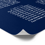 Chic Hand Letting Seating Chart Marine Poster (Ecke)