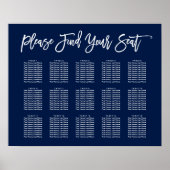 Chic Hand Letting Seating Chart Marine Poster (Vorne)