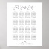Chic Hand Letting Seating Chart Poster (Vorne)