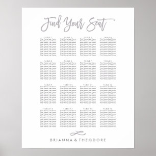 Chic Hand Letting Seating Chart Poster