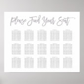 Chic Hand Letting Seating Chart Poster (Vorne)