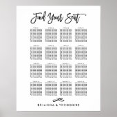 Chic Hand Letting Seating Chart Poster (Vorne)