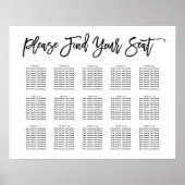 Chic Hand Letting Seating Chart Poster (Vorne)