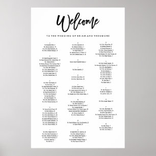 Chic Hand Letting Willkommenssitze Alphabetisch Poster