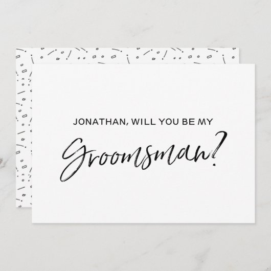 Chic Hand schreibt "Werden Sie mein Trauzeuge sein Einladung (Vorne/Hinten)