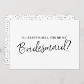 Chic Hand schreibt "Werden Sie meine Brautjungfrau Einladung (Vorne/Hinten)