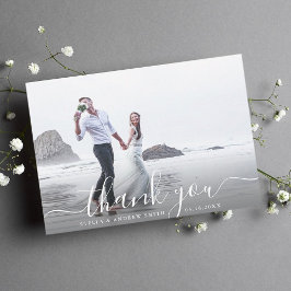 Chic Hand Script Danke Foto Card