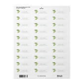 Chic Hand Script Watercolor Bamboo Blätter Adresse (Vorne)