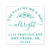 Chic Hand Written Script Future Mr & Mrs Address Permastempel (Design)
