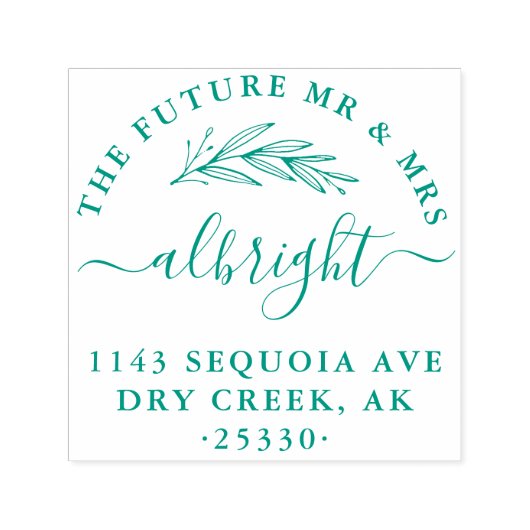 Chic Hand Written Script Future Mr & Mrs Address Permastempel (Design)