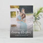 Chic handgeschriebenes fröhliches Weihnachtsfest F Einladung (Stehend Vorderseite)