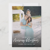 Chic handgeschriebenes fröhliches Weihnachtslied V Einladung (Vorderseite)