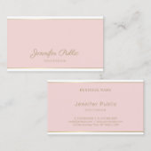 Chic Handgeschriebenes Script Blush Pink Gold Temp Visitenkarte (Vorne/Hinten)