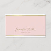 Chic Handgeschriebenes Script Blush Pink Gold Temp Visitenkarte (Vorderseite)