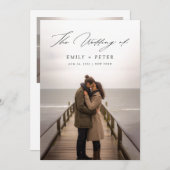 Chic Handgeschriebenes Skript Doppelseitiges Foto  Einladung (Vorne/Hinten)