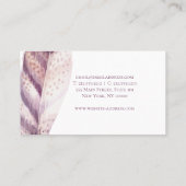 Chic Handgezogener lila Wasserfarbenfederhalter Visitenkarte (Rückseite)