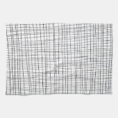 Chic handgezogenes Streifen schwarz-weiß Gitter Geschirrtuch (Horizontal)