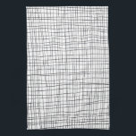 Chic handgezogenes Streifen schwarz-weiß Gitter Geschirrtuch<br><div class="desc">Dekorieren Sie Ihre Küche mit diesem coolen Handtuch. Macht ein großartiges Hauswärme- oder Hochzeitsgeschenk! Sie können ihn anpassen und auch Text hinzufügen. Karo in meinem Shop für viel mehr Farben und Muster!</div>