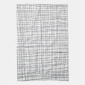 Chic handgezogenes Streifen schwarz-weiß Gitter Geschirrtuch (Vertikal)