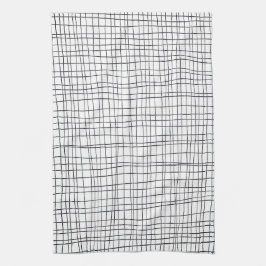 Chic handgezogenes Streifen schwarz-weiß Gitter Geschirrtuch