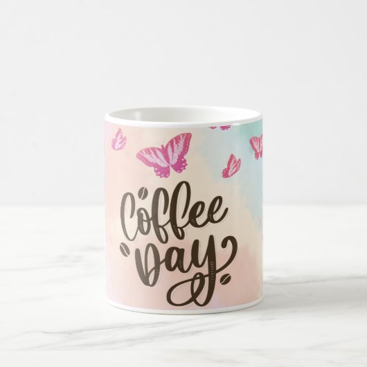 Chic Handlettered Coffee Design Modern Boho "Café" Kaffeetasse (Mittel)