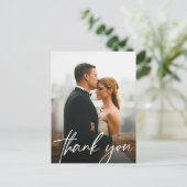 Chic Handling Foto Hochzeit danke Postkarte (Stehend Vorderseite)