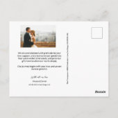 Chic Handling Foto Hochzeit danke Postkarte (Rückseite)