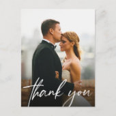 Chic Handling Foto Hochzeit danke Postkarte (Vorderseite)