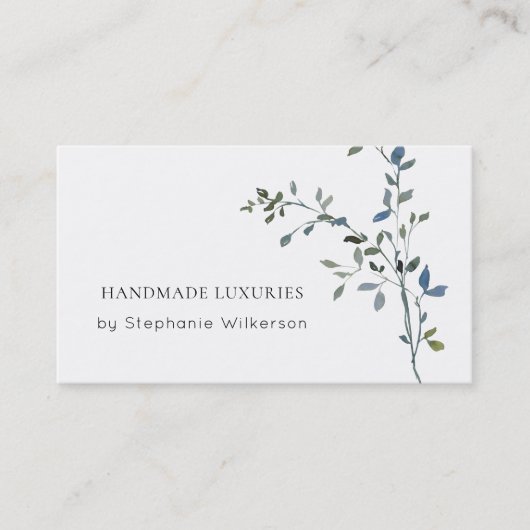 Chic Handmade Elegante Grüne Business Card Visitenkarte (Vorderseite)