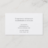 Chic Handmade Elegante Grüne Business Card Visitenkarte (Rückseite)