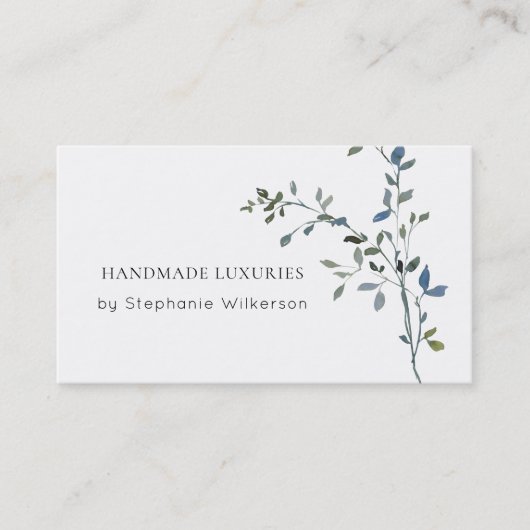 Chic Handmade Elegante Grüne Business Card Visitenkarte (Vorderseite)