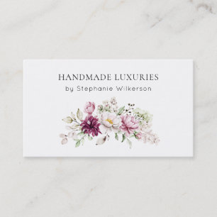 Chic Handmade Elegante Rosa Floral Business Card Visitenkarte