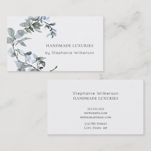 Chic Handmade elegante Watercolor Business Card Visitenkarte (Vorne/Hinten)