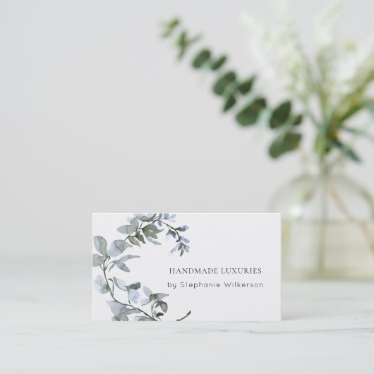 Chic Handmade elegante Watercolor Business Card Visitenkarte (Stehend Vorderseite)
