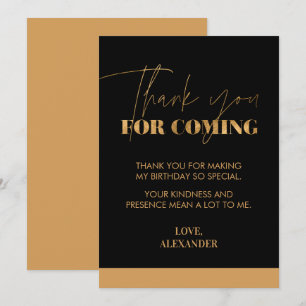 Chic Handwriting Black Gold Dankeskarte