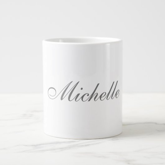 Chic Handwriting Klassisches Schlichtes Minimalist Jumbo-Tasse (Vorderseite)
