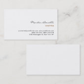Chic Handwriting Raffinierte White Business Card Visitenkarte (Vorne/Hinten)