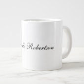 Chic Handwriting Schwarz-weiß Schlicht Minimalisti Jumbo-Tasse (Vorderseite Rechts)