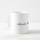Chic Handwriting Schwarz-weiß Schlicht Minimalisti Kaffeetasse (Vorderseite Links)