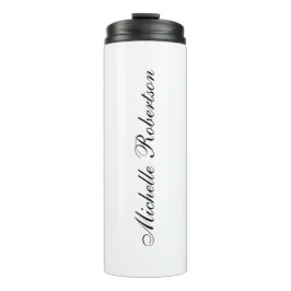 Chic Handwriting Schwarz-weiß Schlicht Minimalisti Thermosbecher