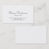 Chic Handwriting Script White Trendy Business Card Visitenkarte (Vorne/Hinten)