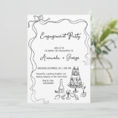 Chic Handwriting Verlobung Ankündigung Hochzeit (Stehend Vorderseite)