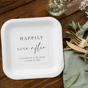Chic Happily Ever After Hochzeit Pappteller