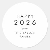 Chic Happy 2025 New Year Holiday Gift Runder Aufkleber (Vorderseite)