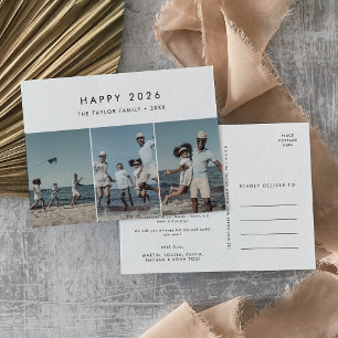Chic Happy 2025 New Year in Review 3 Foto Feiertagspostkarte