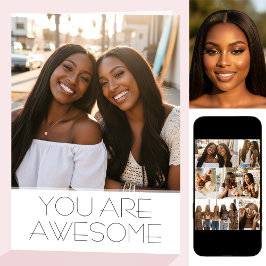 Chic Happy Birthday 8 Photo Best Friend Modern Karte