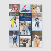 Chic Happy Hanukkah Familie Foto Collage Magnet (Vorderseite)