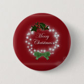 Chic Happy Holiday moderne Weihnachtsfeier Button (Vorderseite)