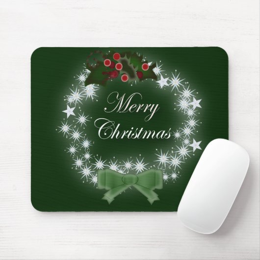 Chic Happy Holiday moderne Weihnachtsfeier Mousepad (Mit Mouse)