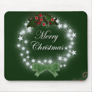 Chic Happy Holiday moderne Weihnachtsfeier Mousepad